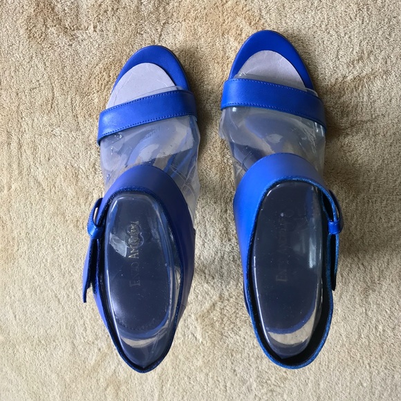 Enzo Angiolini Blue Open Toe Sandals - Picture 7 of 9